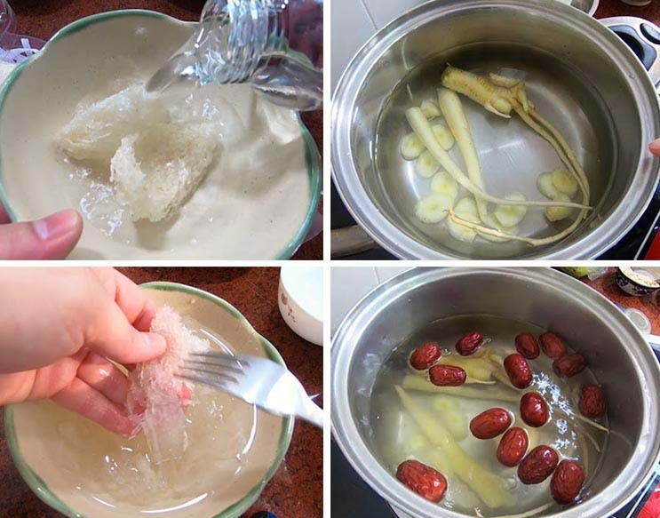 Hướng dẫn cách chưng yến với nhân sâm